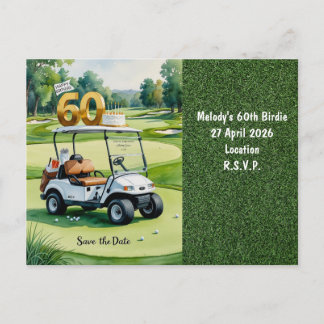 Golf Party invitation Save the Date 60th Birthday Einladungspostkarte