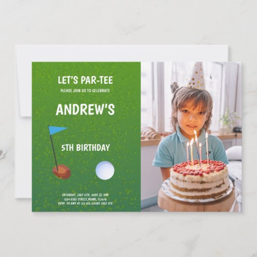 Golf Party laden ein Einladung (Vorderseite)