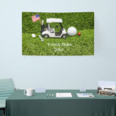 Golf Party mit Golfwagen und Flagge von Amerika Banner (Messeveranstaltung)