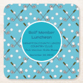 Golf Party Paper Blue Untersetzer (Vorderseite)