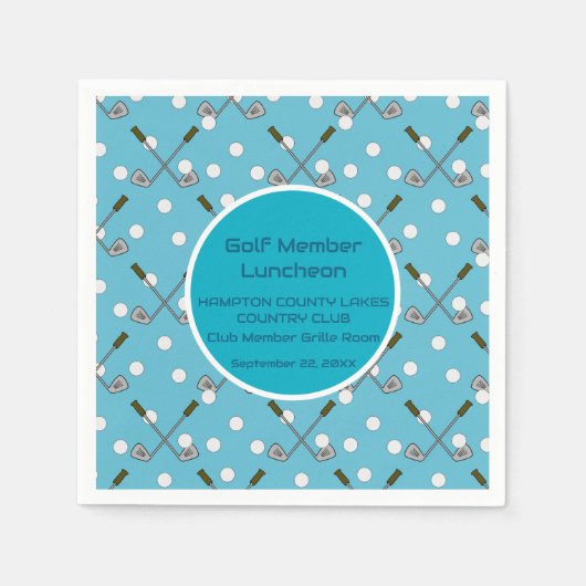 Golf Party Paper Cocktail Napkin Serviette (Vorderseite)