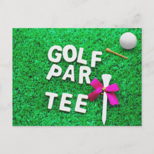 Golf Party Par T-Shirt Einladung grünes Gras Postkarte