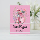 Golf Party Pink Thema Golfer Geburtstag Dankeskarte (Stehend Vorderseite)