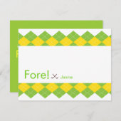 Golf Party Raute Preppy Einladung (Vorne/Hinten)