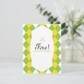 Golf Party Raute Preppy Einladung (Stehend Vorderseite)