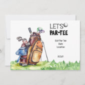 Golf Party Save the Date Einladung zum Golfer (Vorderseite)