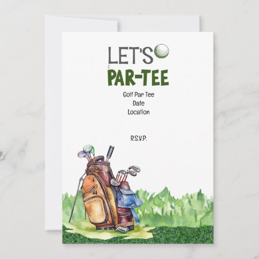 Golf Party Save the Date Einladung zum Golfer (Vorderseite)
