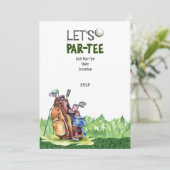 Golf Party Save the Date Einladung zum Golfer (Stehend Vorderseite)