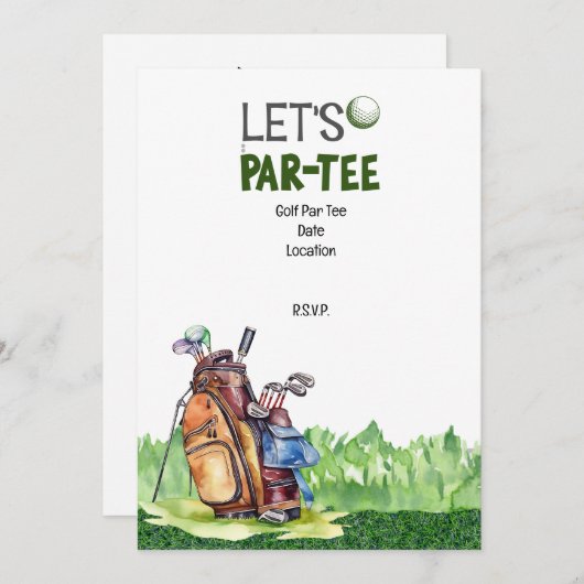 Golf Party Save the Date Einladung zum Golfer (Vorne/Hinten)