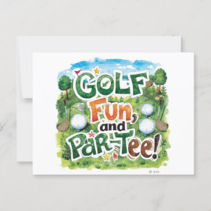 Golf Party Sprichwort Abschlag für Par Tee Postkarte