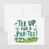 Golf Party Sprichwort Abschlag für Par Tee Postkarte (Vorne/Hinten)