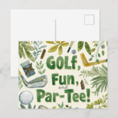 Golf Party Sprichwort Abschlag für Par Tee Postkarte (Vorne/Hinten)