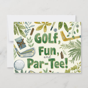 Golf Party Sprichwort Abschlag für Par Tee Postkarte