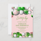 Golf Party Swing By Geburtstag Einladung (Vorderseite)