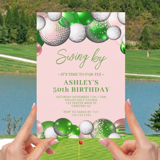 Golf Party Swing By Geburtstag Einladung