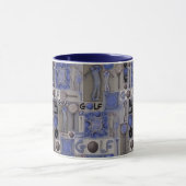 Golf Patchwork Tasse in Blue (Zentrum)