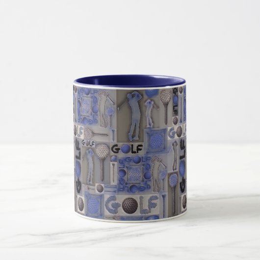 Golf Patchwork Tasse in Blue (Zentrum)