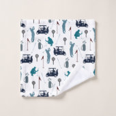 Golf Pattern Badhandtuch Set (Waschlappen)