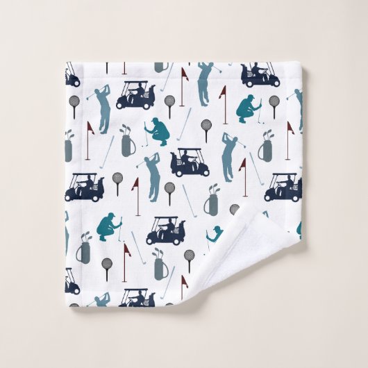 Golf Pattern Badhandtuch Set (Waschlappen)