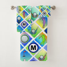 Golf Pattern Blue Initial