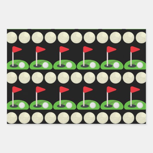 Golf Patternpapier Geschenkpapier Set (Vorderseite)