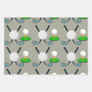 Golf Patternpapier Geschenkpapier Set