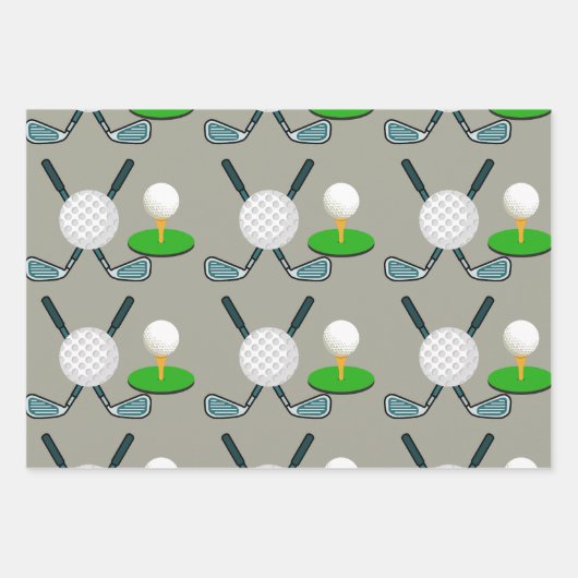 Golf Patternpapier Geschenkpapier Set (Vorderseite)