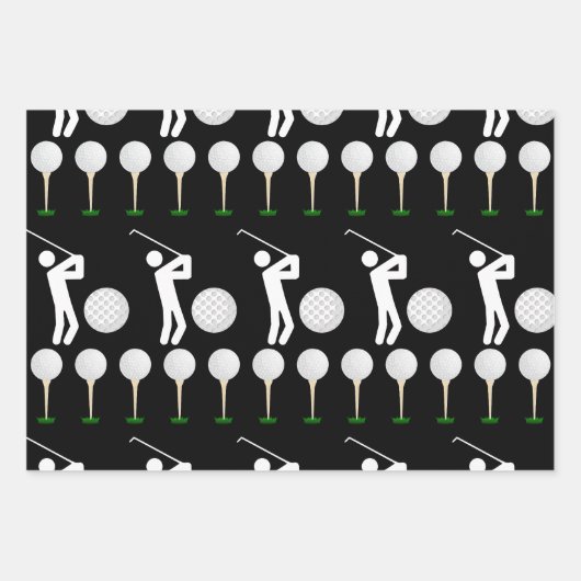 Golf Patternpapier Geschenkpapier Set (Vorderseite)
