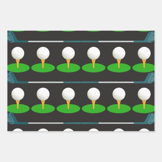 Golf Patternpapier Geschenkpapier Set (Vorderseite)