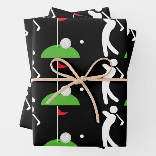 Golf Patternpapier spielen Geschenkpapier Set (Beispiel)