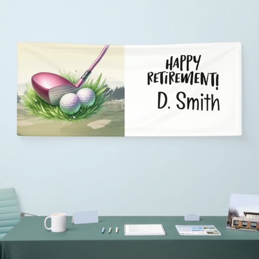 Golf-Pension mit Golfplatz-Hintergrund Banner (Messe)