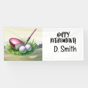 Golf-Pension mit Golfplatz-Hintergrund Banner