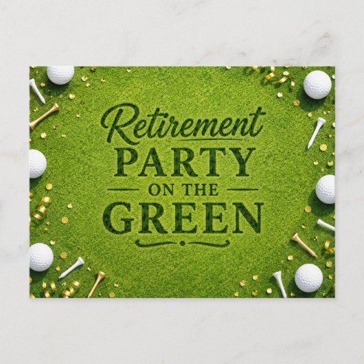 GOLF PENSIONSPARTY auf dem Grün Postkarte (Vorderseite)