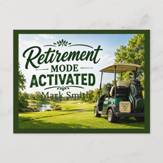 GOLF PENSIONSPARTY auf dem Grün Postkarte (Vorderseite)