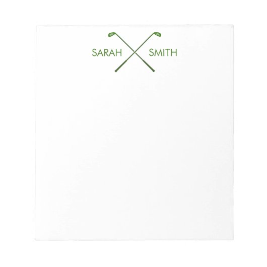 Golf Personalisiert Individuelle Name Green Notepa Notizblock (Vorderseite)