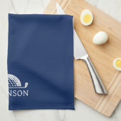 Golf Personalisiert Name Navy Blue Geschirrtuch (Viertel Falte)