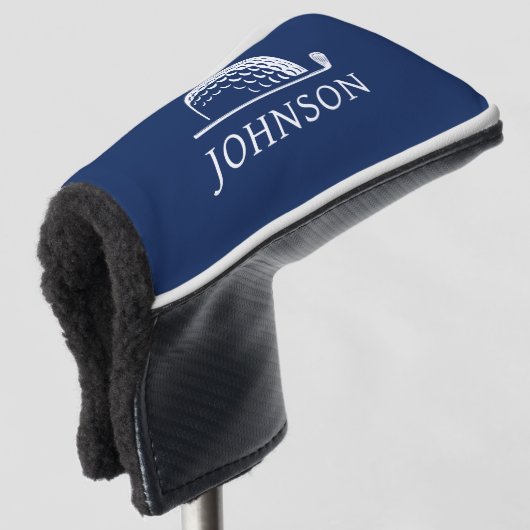 Golf Personalisiert Name Navy Blue Putter Golf Headcover (3/4 Vorderseite)