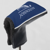 Golf Personalisiert Name Navy Blue Putter Headcover (3/4 Vorderseite)