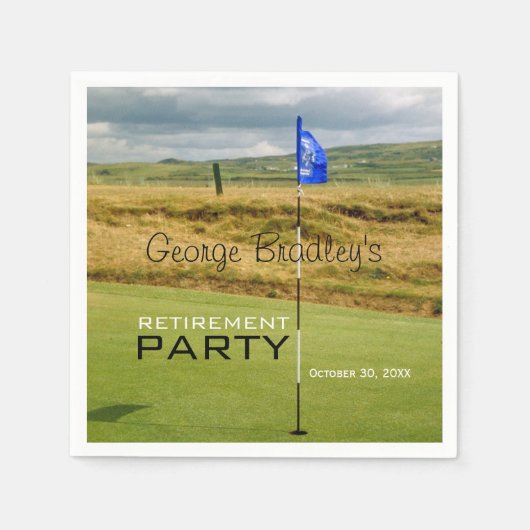 Golf Personalisiert Retirement Party Paper Napkin Serviette (Vorderseite)
