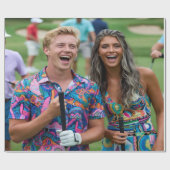 Golf Photo Customize Personalize Geschenkpapier (Flach)