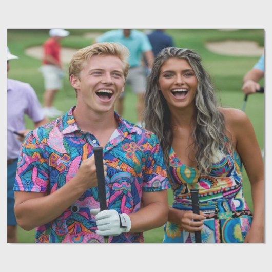 Golf Photo Customize Personalize Geschenkpapier (Flach)