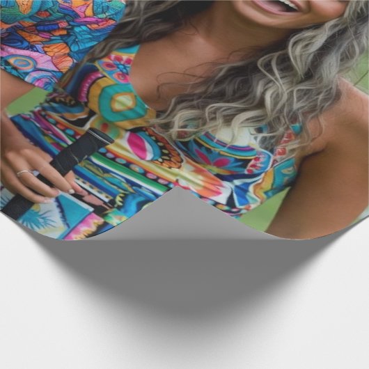 Golf Photo Customize Personalize Geschenkpapier (Ecke)