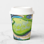 Golf Pilot Geburtstag auf Hochtouren Pappbecher (Vorderseite)