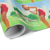 Golf Pin Up Geschenkpapier (Rolleneckpunkt)