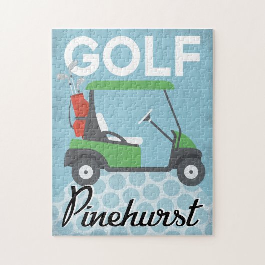 Golf Pinehurst - Retro Vintage Reise Puzzle (Vertikal)