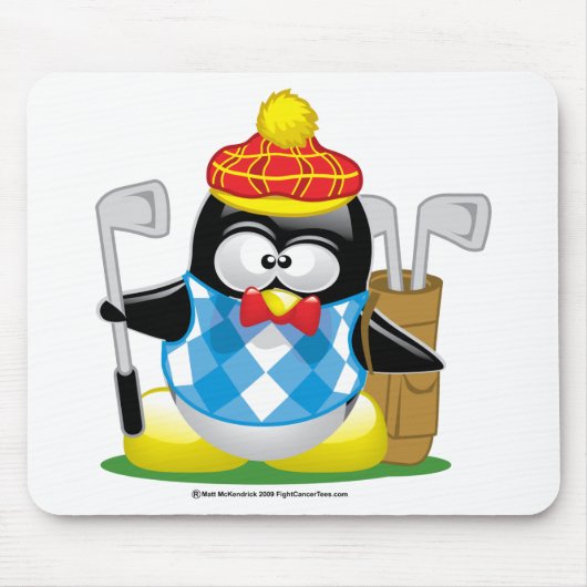 Golf-Pinguin Mousepad (Vorne)