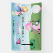 Golf Pink Foto Girl 2. Geburtstag Party Banner (Vertikal)