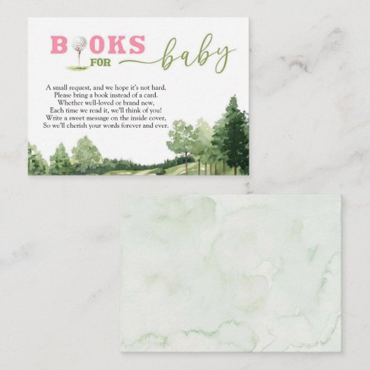 Golf Pink Girl Kinderdusche Par-T-Shirt Bücher für Begleitkarte (Vorne/Hinten)