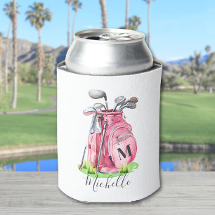 Golf Pink Monogramm Dosenkühler