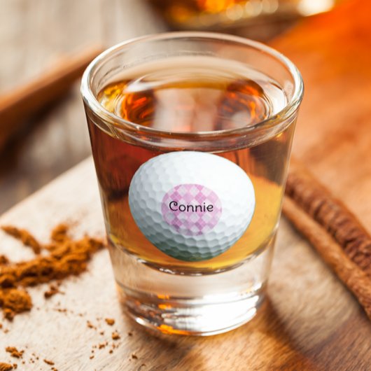 Golf Pink Raute Personalisiert Shotglas Schnapsglas